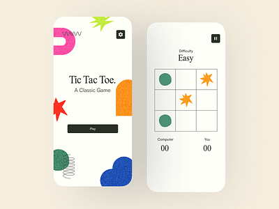 Tic Tac Toe UI Design Concept app design flat game game design minimal minimalist mobile ui ui design uidesign uigame uiux vector