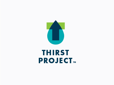 Thirst Project (proposed) arrow identity increase logo t up water