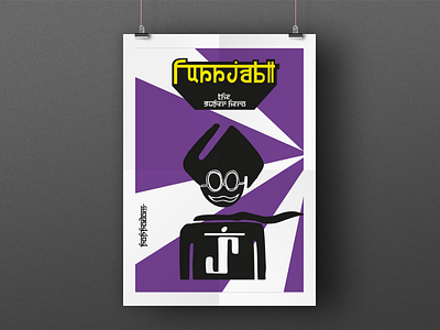 Funnjabi - The Super Hero graphic design icon illustration pictogram screen print typography