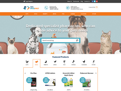 Pets DrugsDirect | Responsive Web Design creative e commerce graphic design pets responsive vetinary web design