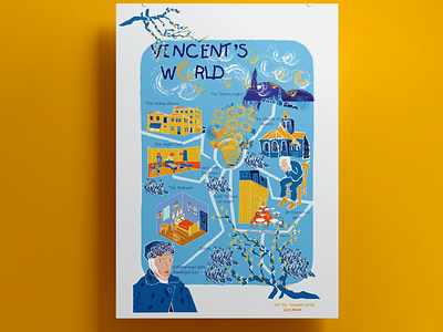 VINCENT'S WORLD MAP ILLUSTRATION design illustration