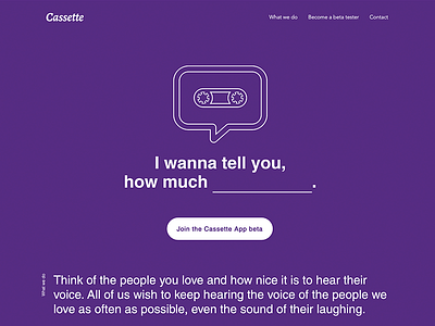 Cassette App landing page cassette cassette tape design landing landing page web website