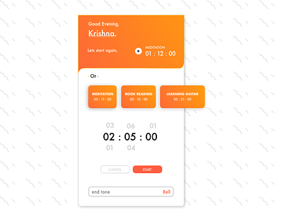 Timer App app app design firstshot timer ui