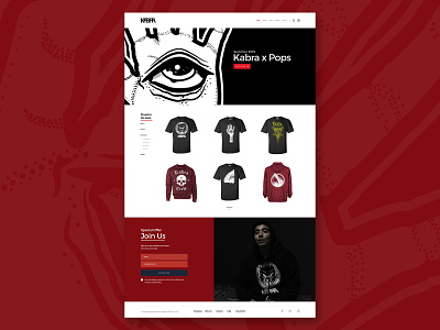 Kabra Landing page - Desktop landing page streetwear ui web design