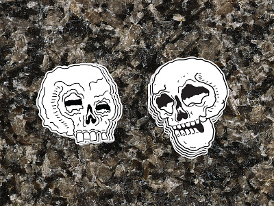 Skull Stickers - Mockup design illustration vector
