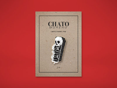 Chato Moreno Pin - Mockup enamel pin illustration pins tattoo