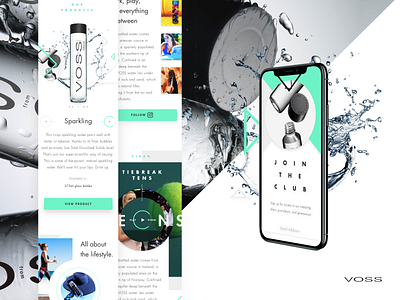 Voss Water Mobile Homepage ecommerce grid layout imagery interactions layout exploration light mobile design product product design strategy ui ux video water web design whitespace