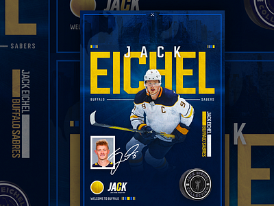 Jack Eichel NFT 3d animation branding graphic design grid grid layout mockup nft nhl poster sports sportsdesign