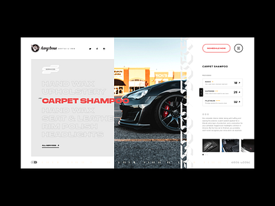 Hang Loose Detailing - Service Listing page auto cars design grid grid layout interface mockup sports sportsdesign typography ui ux web design website