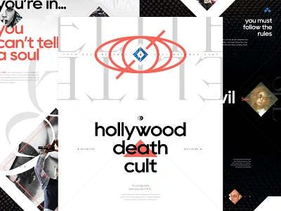 Hollywood Death Cult Mocktober 2021 celebrity cult design elegantseagulls famous grid grid layout halloween hollywood interface mocktober mockup rich shapes ui ux web design