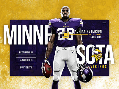 Minnesota Vikings Concept design football illustrator nfl photoshop purple ui ux web web design yellow