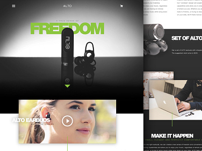 Alto Earbuds Concept alto design earbuds illustrator landing page mockup photoshop ui ux web design website