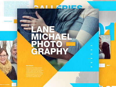 Photography Site Concept bold color grid interface mockup photography photoshop ui ux website