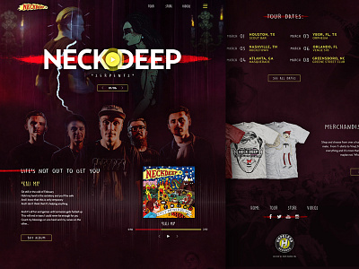 Neck Deep Web Concept grid interface music neck deep pop punk ui web web design web mockup
