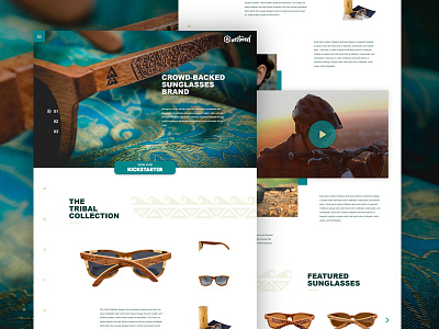 Westwood Sunglasses Concept glasses green grid mockup organic sunglasses titanium ui ux web website wood
