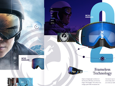 Dragon Goggles Concept blue circles goggles grid landing page motocross purple skiing snowboarding typography web