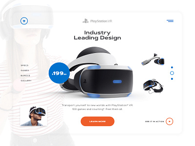 PS VR Excercise ar augmented reality blue exercise grid orange playstation product card product design ui virtual reality vr