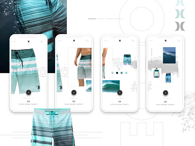 Hurley Board Shorts Concept WIP 2 blue clothing ecommerce grid hurley interface minimal mobile application purchase ui mobile ux water web design