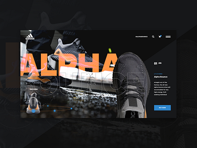 Alpha Bounce Concept banner grid hero interface layout mockup sketch ui ux ux ui web design