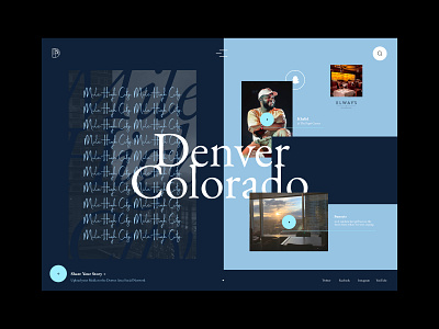 Honeymoon - 05 Denver blue grid exploration layout design layout exploration mockup roadtrip sketch app travel design ui ux web design