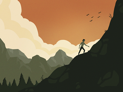 Climb adventure climb color colorpalette design explore flat flatdesign flatillustration illustration limited colour palette limited palette outdoors silhouette travel