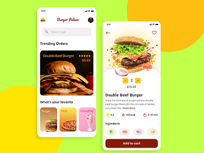 Burger Palace : Burger app UI app branding design graphic design illustration typography ui ux