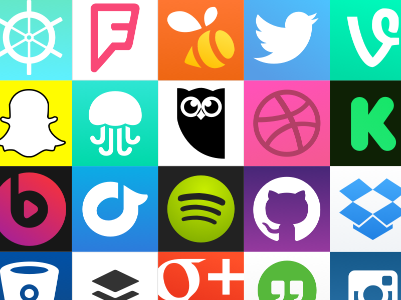 Social Brand Logos by Jeff Biestman on Dribbble