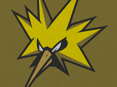 Pokemon Logos No.5 - Cerulean Shock black branding design go illustration logo pokemon sports yellow zapdos