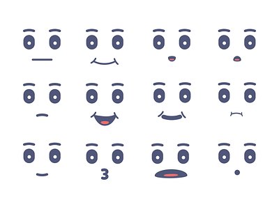 Character Faces after effects animation character emoji faces gesture icon illustration