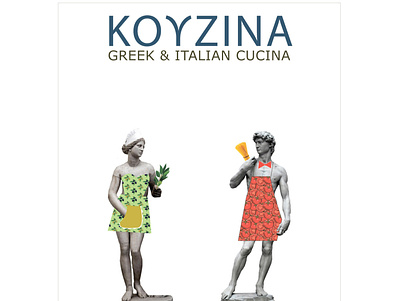 POSTER "Greek & Italian cucina " design illustration