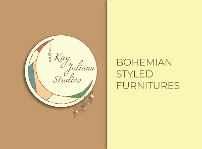 Logo Project: Kay Juliana Studios bohemian boho style crescent design illustration logo vector vintage