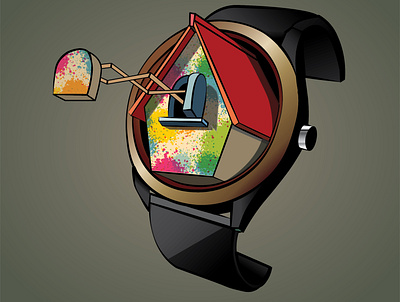 The Time! 3d design illustration time vector watch