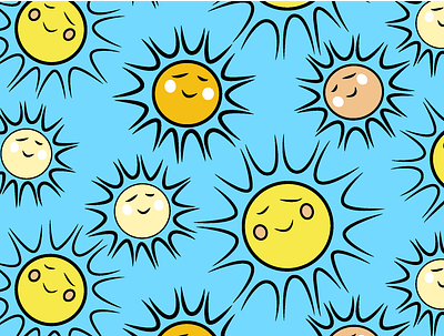 SO MANY SUNS good day happy illustration juvenile novelty optimistic positive smiley sun sunny sunshine vector