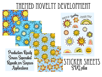 SUNSHINE THEMED Development work collection coordinating doodle novelty optimism positive summer sun sunshine happy theme design themes vectors