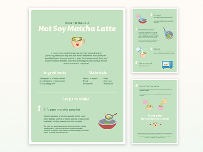 How to Make Matcha Instructional Poster adobe figma howto illustration instructions matcha poster
