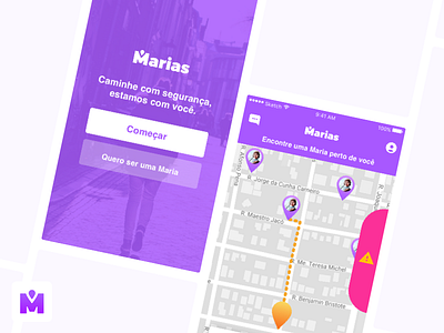 Marias app help map maria safety ui ux woman