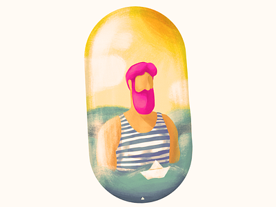 Summertime Capsule beach brushes capsule colorfull illustration man painting paperboat study summer summertime vectorial