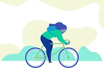 Biking bike day energy fun girl illustration night sketch ui ux vectorial