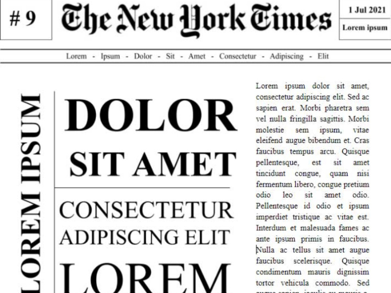 New York Times Newspaper Template