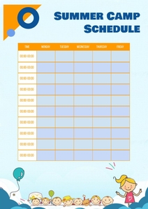 summer camp calendar template