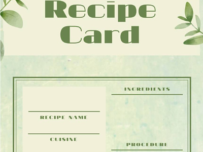 Recipe Card Template