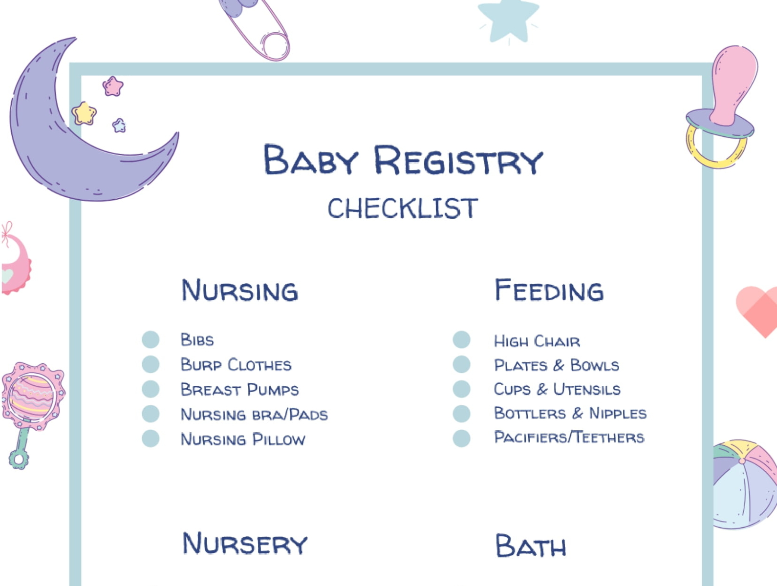 Baby Registry Checklist Template By FREE Google Docs & Google Slide ...