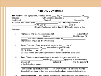rental agreement contract template