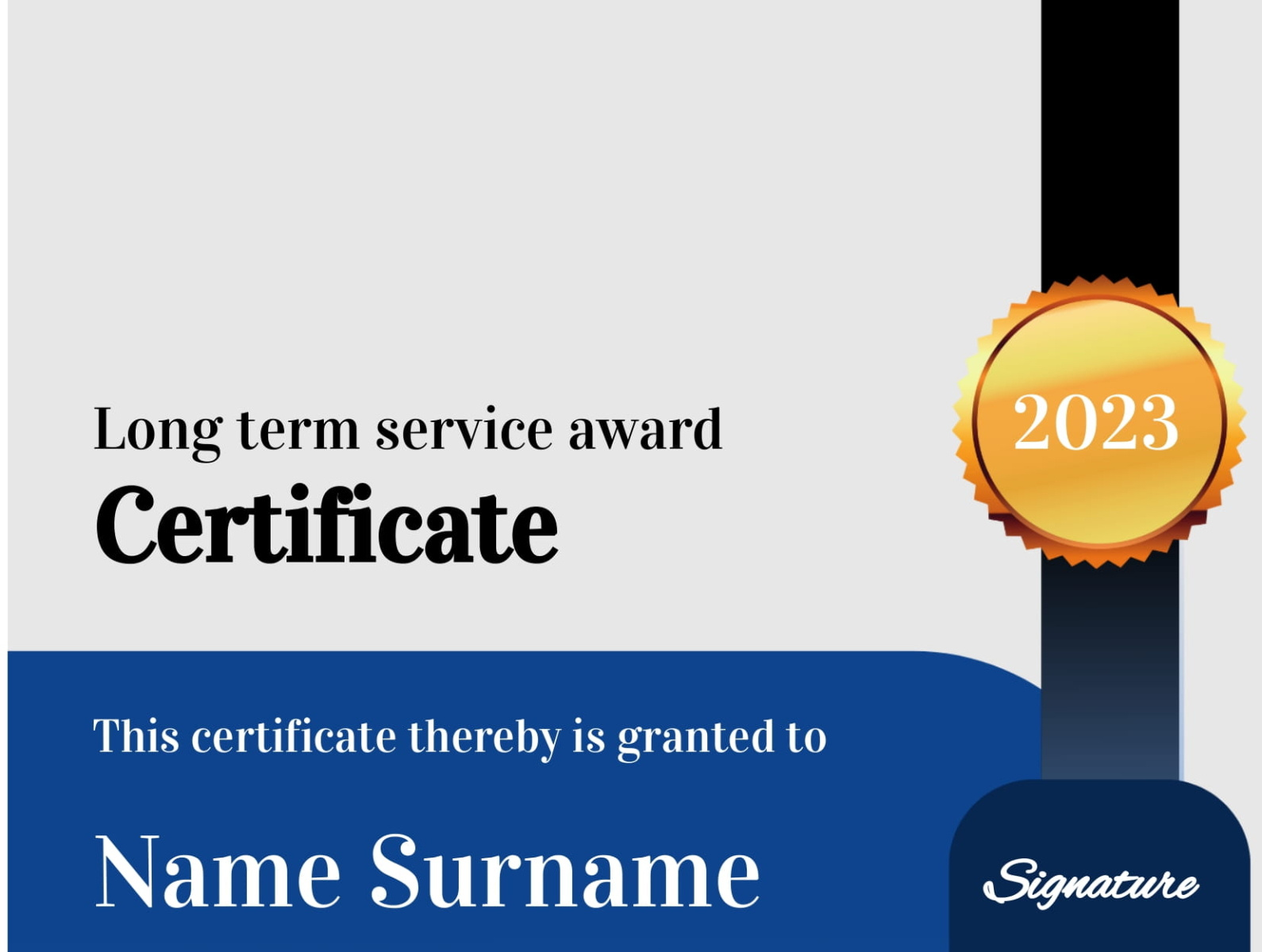 Long Term Service Award Certificate Template By FREE Google Docs Google Slide Templates On 