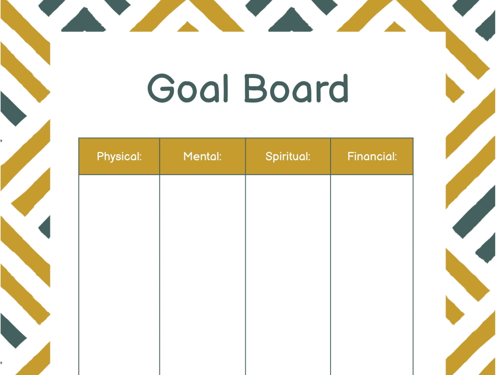 Goal Board Template by FREE Google Docs & Google Slide templates on