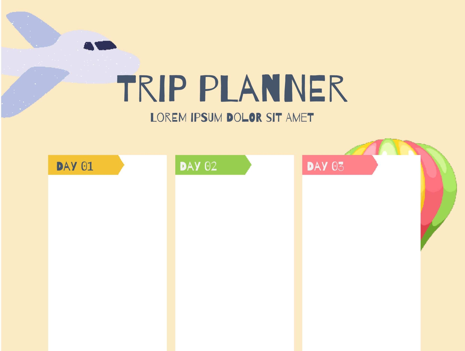 trip planner google slides template