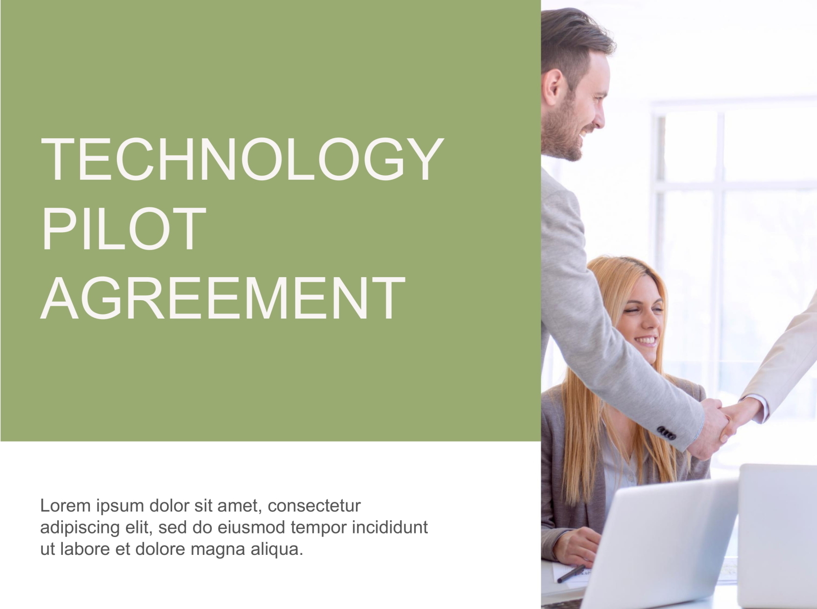 Technology Pilot Agreement Template by FREE Google Docs & Google Slide