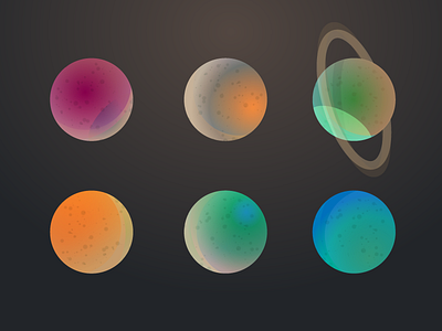 Planetes alpha colors fresh gradient illustrator noise planete shape space vector