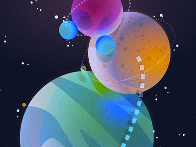 Planetes 02 beyond blur dot galactic gradient illustrator moon noise photoshop planetes space stars vector