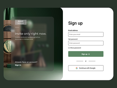 Sign up page design design signup typography ui